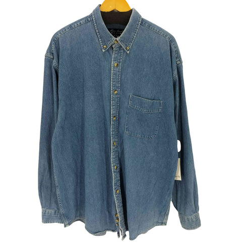 エディーバウアー Eddie Bauer ボタンダウンデニムシャツ メンズ import:XL