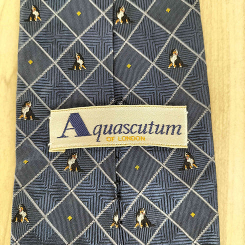 アクアスキュータム AQUASCUTUM 総柄シルクネクタイ メンズ