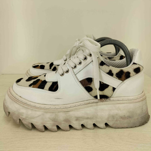ジュンヤワタナベコムデギャルソン JUNYA WATANABE COMME des GARCONS ハラコ レオパード柄 厚底 ローカットスニーカー レディース JPN:22.5