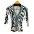 エミリオプッチ EMILIO PUCCI レーヨン混 総柄 フロントギャザーVネックトップス レディース US:4