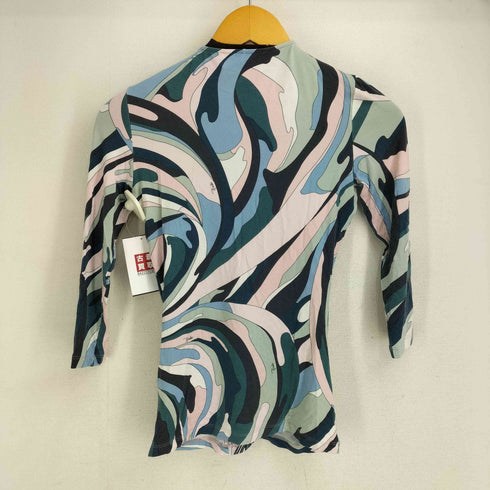 エミリオプッチ EMILIO PUCCI レーヨン混 総柄 フロントギャザーVネックトップス レディース US:4