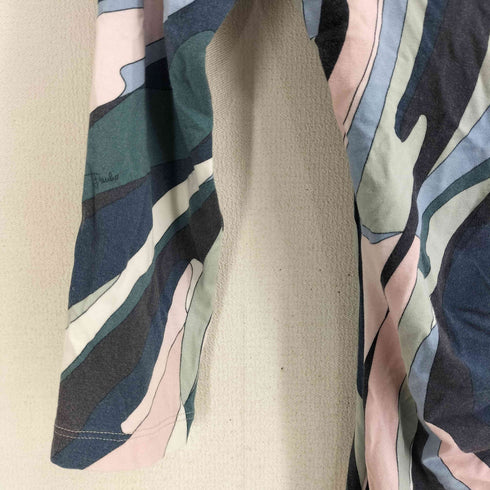 エミリオプッチ EMILIO PUCCI レーヨン混 総柄 フロントギャザーVネックトップス レディース US:4