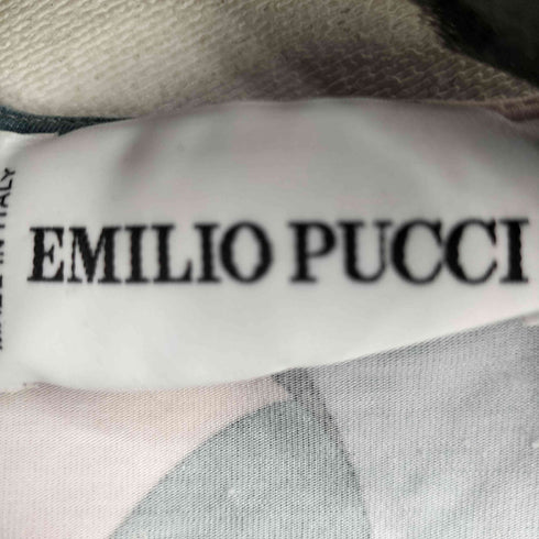 エミリオプッチ EMILIO PUCCI レーヨン混 総柄 フロントギャザーVネックトップス レディース US:4