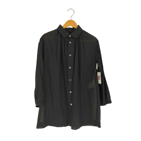 トリココムデギャルソン tricot COMME des GARCONS 18AW AD2018 コットンポリ シアー ギャザーシャツ レディース JPN:M