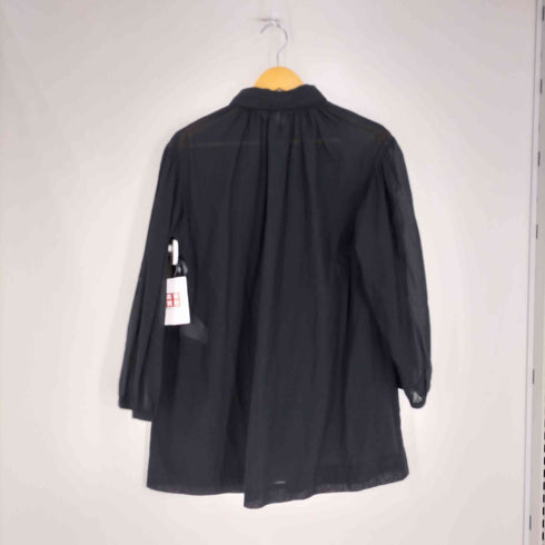 トリココムデギャルソン tricot COMME des GARCONS 18AW AD2018 コットンポリ シアー ギャザーシャツ レディース JPN:M