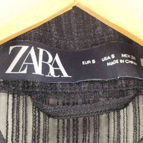ザラ ZARA ストライプ シアーシャツ レディース import:S