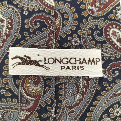 ロンシャン LONGCHAMP ペイズリー柄シルクネクタイ メンズ