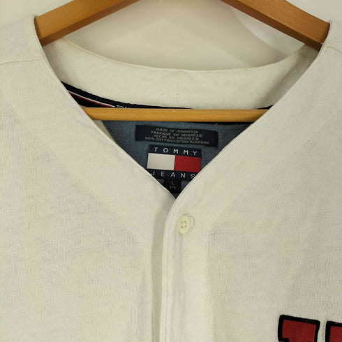 トミーヒルフィガー TOMMY HILFIGER 90S ワッペン #85 ベースボールシャツ メンズ import:L