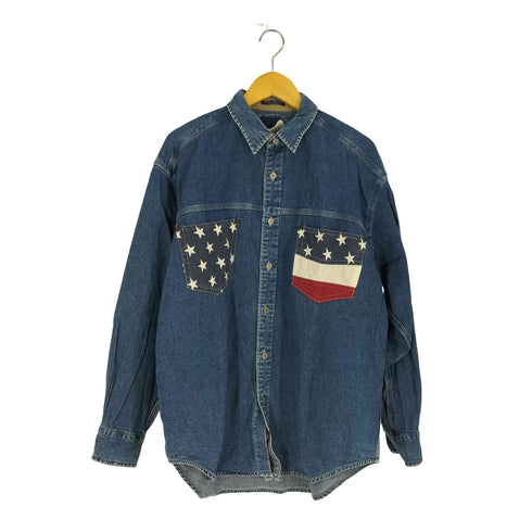 トミーヒルフィガー TOMMY HILFIGER 90S 星条旗ポケット デニムシャツ メンズ import:L