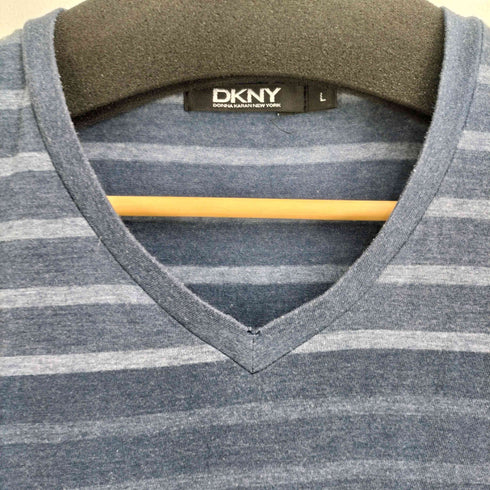 ダナキャランニューヨーク DKNY グラデーションボーダー L/S Vネックカットソー レディース import:L