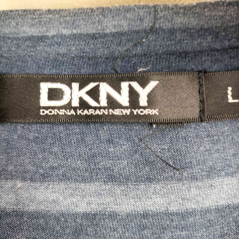 ダナキャランニューヨーク DKNY グラデーションボーダー L/S Vネックカットソー レディース import:L