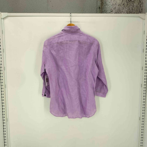 ランバンオンブルー LANVIN en Bleu ショールカラー L/S シャンブレー リネン シャツ メンズ EUR:48