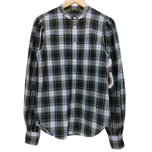 ポロラルフローレン POLO RALPH LAUREN パフスリーブ バンドカラー タータンチェック L/S シャツ レディース US:0-2