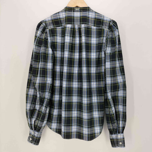 ポロラルフローレン POLO RALPH LAUREN パフスリーブ バンドカラー タータンチェック L/S シャツ レディース US:0-2