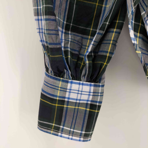ポロラルフローレン POLO RALPH LAUREN パフスリーブ バンドカラー タータンチェック L/S シャツ レディース US:0-2