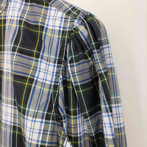 ポロラルフローレン POLO RALPH LAUREN パフスリーブ バンドカラー タータンチェック L/S シャツ レディース US:0-2