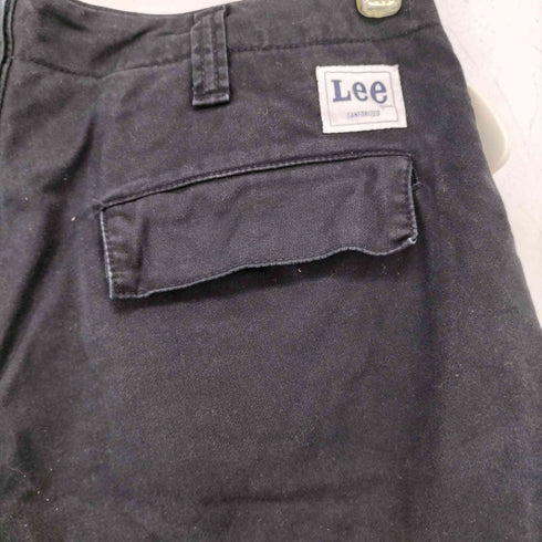 リー Lee 先染めブラック ボタンフライ カーゴデニム ショートパンツ メンズ US:32-33