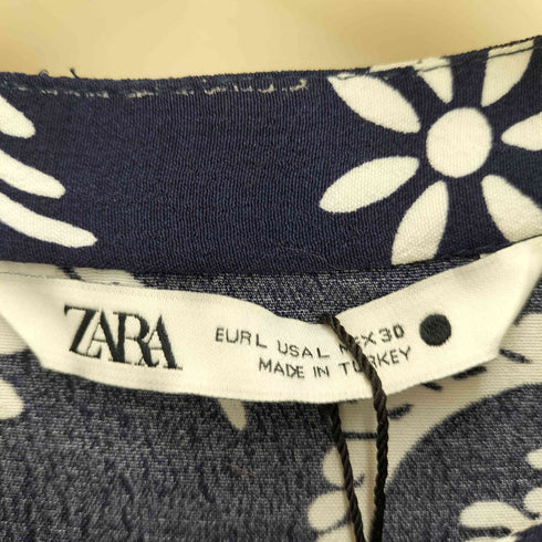 ザラ ZARA ボタニカル柄 レーヨン シャツワンピース レディース JPN:L