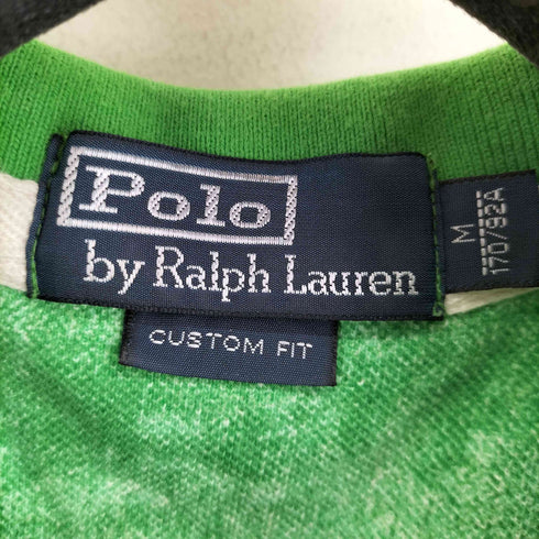 ポロバイラルフローレン Polo by RALPH LAUREN 90S CUSTOM FIT ビックポニー刺繍 ストライプ フロントプリント ポロシャツ メンズ import:M