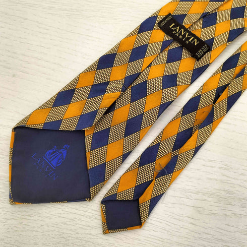 ランバンパリ LANVIN PARIS フランス製 シルク100% 総柄ネクタイ メンズ