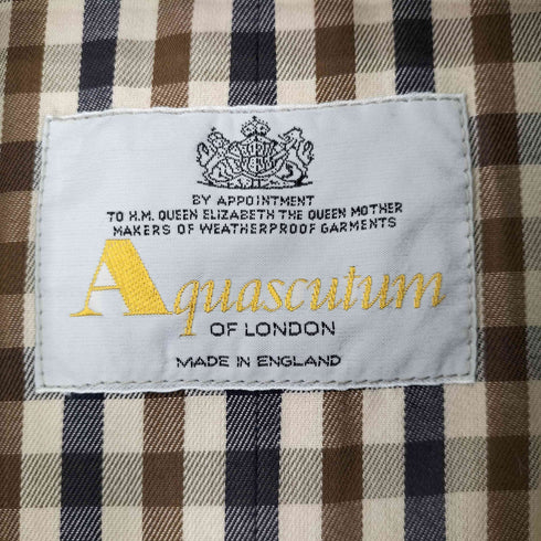 アクアスキュータム AQUASCUTUM 裏地チェック ステンカラーコート メンズ