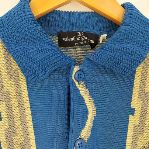 ヴァレンティノガラヴァーニ VALENTINO GARAVANI イタリア製 総柄 ニットポロシャツ メンズ EUR:48