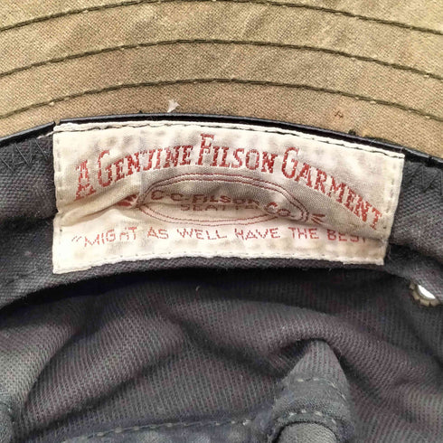 フィルソン FILSON 70-80S USA製 ハトメ レザー ベルト付き オイルド ハット メンズ