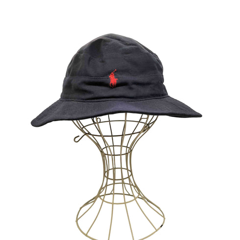ポロバイラルフローレン Polo by RALPH LAUREN 90S USA製 ポニー刺繍 ハトメ コットン ハット メンズ