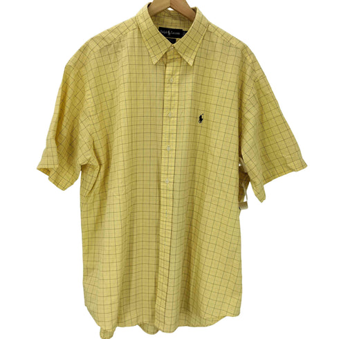 ラルフローレン RALPH LAUREN 90S ポニー刺繍 BLAKE ブレイク チェック ボタンダウン S/S シャツ メンズ import:XL