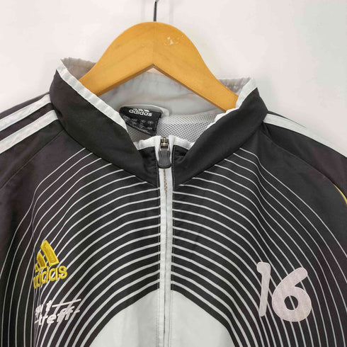 アディダス adidas 00S sport treff バックフェルト ロゴ ナンバリング 16 ウェーブ ストライプ ジャケット 2007年製 メンズ XO