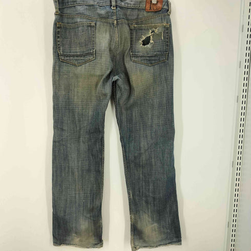 RL mercer メキシコ製 ワイド ストレート ダメージ デニム パンツ メンズ 36×32