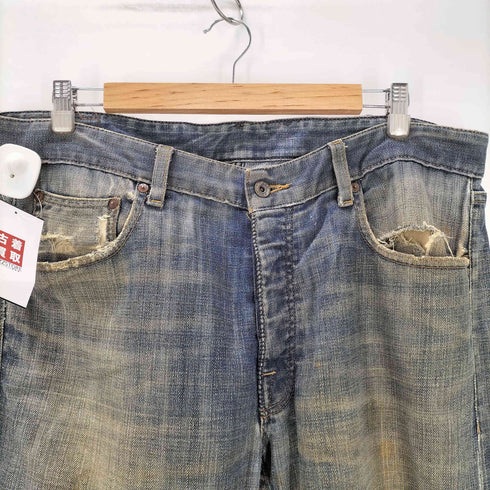 RL mercer メキシコ製 ワイド ストレート ダメージ デニム パンツ メンズ 36×32