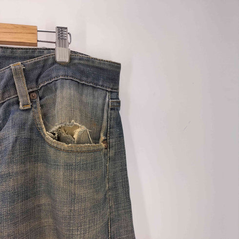 RL mercer メキシコ製 ワイド ストレート ダメージ デニム パンツ メンズ 36×32
