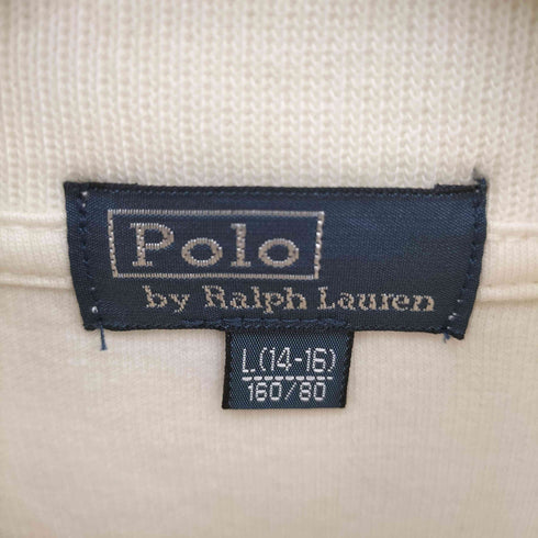 ポロバイラルフローレン Polo by RALPH LAUREN ポニー刺繍 スタンドカラー コットン ハーフジップ セーター レディース import:L