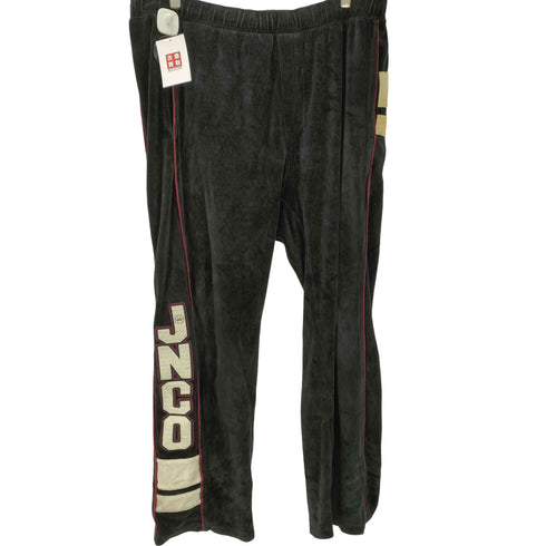 JNCO ロゴ ワッペン パイピング ベルテッド ベロア イージー パンツ メンズ XL