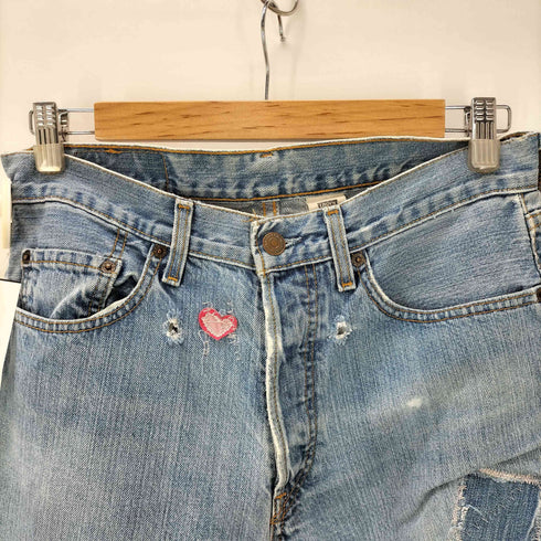 リーバイス Levis 00S 501 ボタン裏 647 刻印 ハートワッペン ダメージ デニム パンツ 2003年製 メンズ W:31 L:30