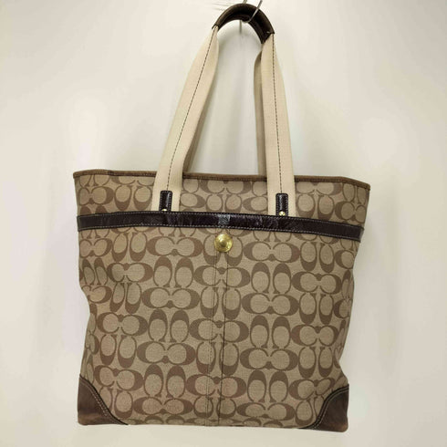 コーチ COACH 裏地チェック柄 シグネチャー トートバッグ レディース