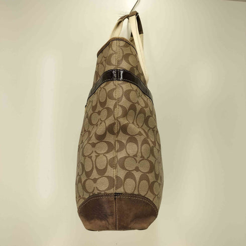 コーチ COACH 裏地チェック柄 シグネチャー トートバッグ レディース