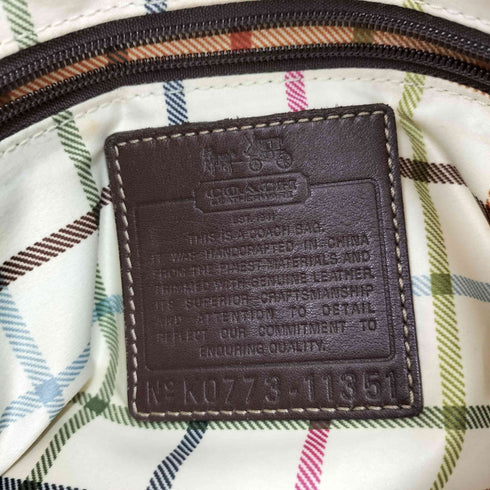 コーチ COACH 裏地チェック柄 シグネチャー トートバッグ レディース