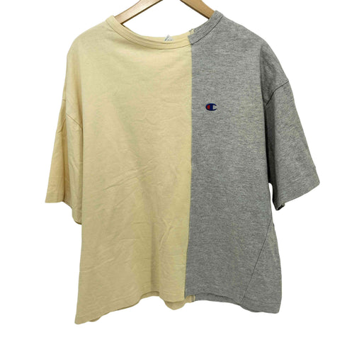 チャンピオン Champion 復刻 トリコタグ ロゴ刺繍 シングルステッチ 切替 S/S Tシャツ メンズ JPN:M