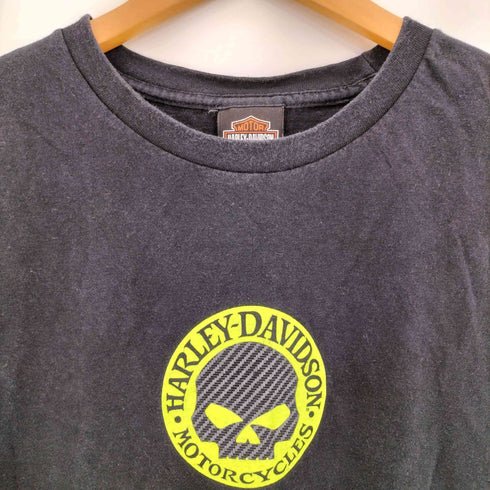 ハーレーダビッドソン HARLEY-DAVIDSON ドクロ 両面ロゴプリント クルーネック ノースリーブTシャツ メンズ