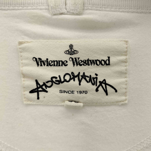 ヴィヴィアンウエストウッドアングロマニア Vivienne Westwood ANGLOMANIA フロントプリント ロング 半袖Tシャツ カットソー レディース 38