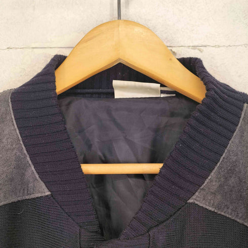 GIANNI M by hajo スエード切替ノーカラーニットジャケット メンズ 54-56