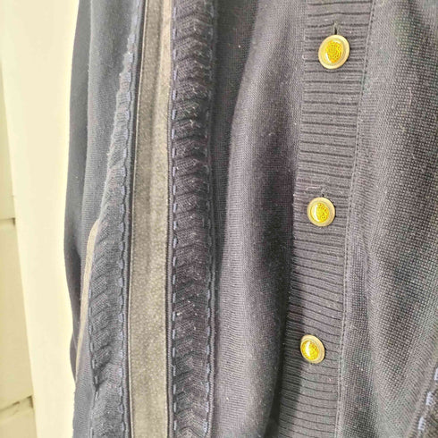 GIANNI M by hajo スエード切替ノーカラーニットジャケット メンズ 54-56