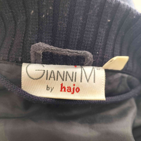 GIANNI M by hajo スエード切替ノーカラーニットジャケット メンズ 54-56