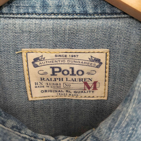 ポロラルフローレン POLO RALPH LAUREN ダンガリー デニムシャツ レディース import:M