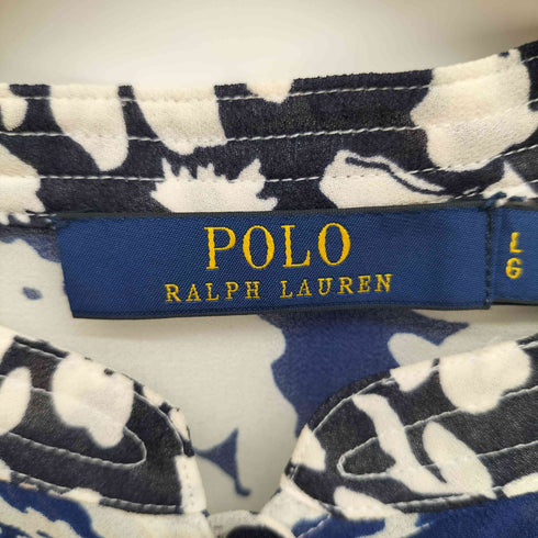 ポロラルフローレン POLO RALPH LAUREN フラワープリント 袖プリーツ シアーブラウス レディース import:L
