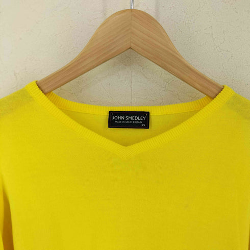 ジョンスメドレー JOHN SMEDLEY 英国製 Vネット コットンニット レディース import:XS