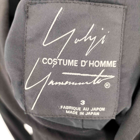 ヨウジヤマモトコスチュームドオム YOHJI YAMAMOTO COSTUME D’HOMME シングル ピークドラペル テーラードジャケット メンズ 3