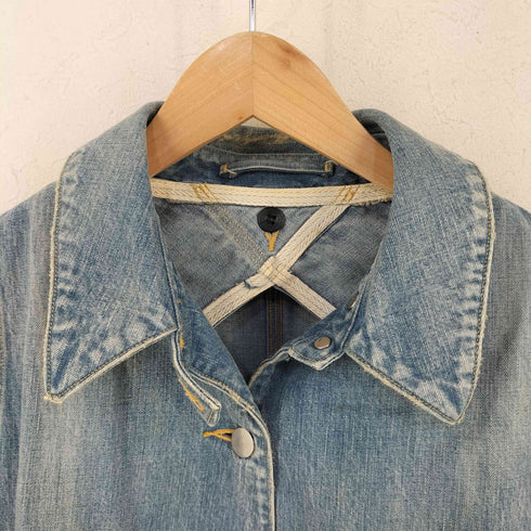 ライト WRYHT 24SS BOLERO SLEEVE CHORE JACKET ダメージ加工 デニム カバーオール レディース JPN:2
